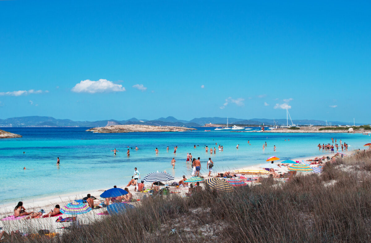 Formentera, Balearic Islands, Spain, Europe. View of Platja de ses Illetes.