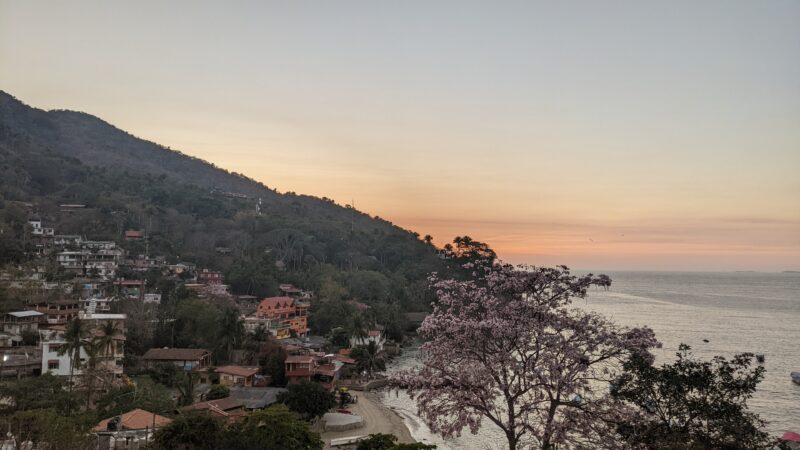 sunset balcony view yelapa.