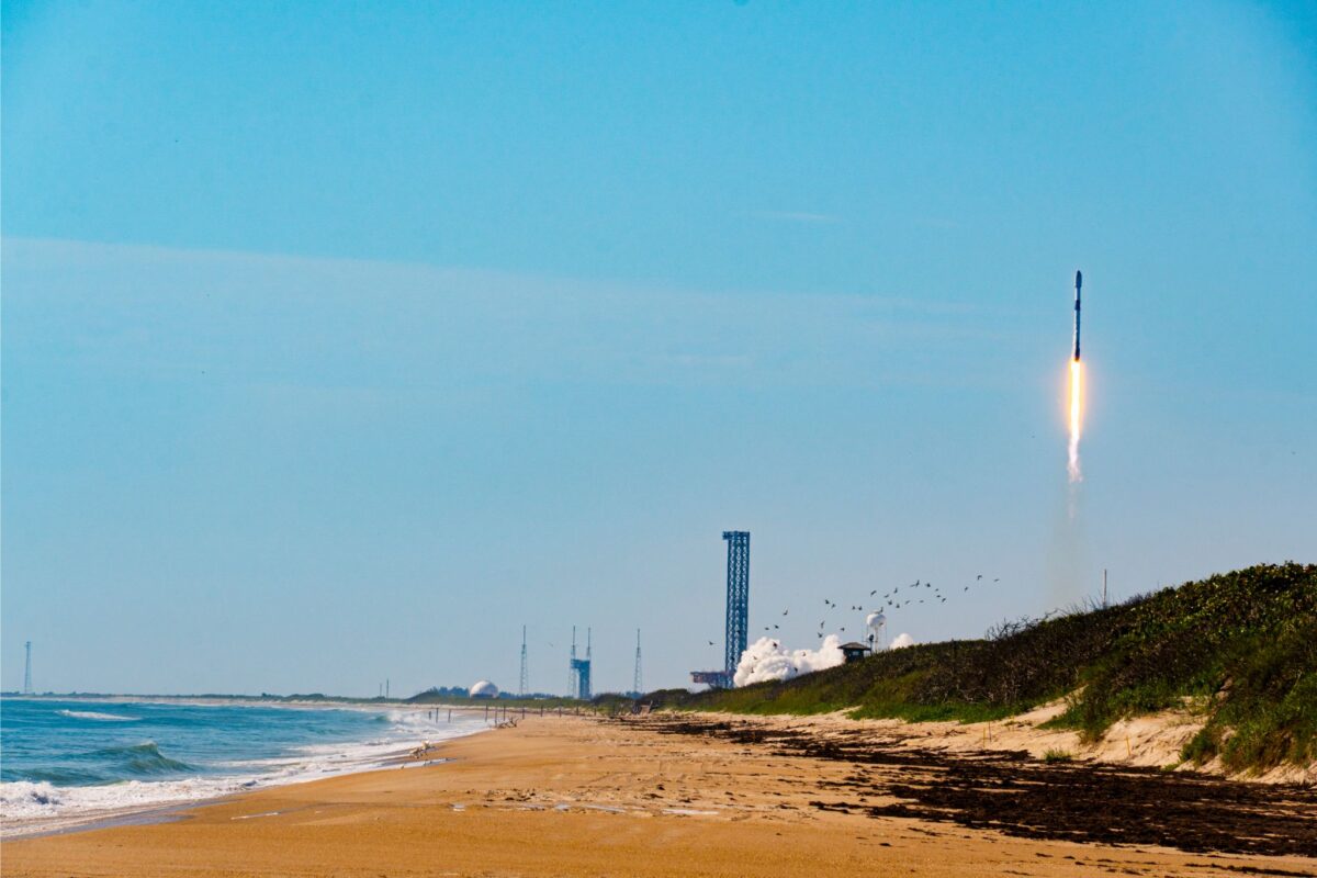 Canaveral National Seashore Rocket Launch, Rocket Blasting Off.