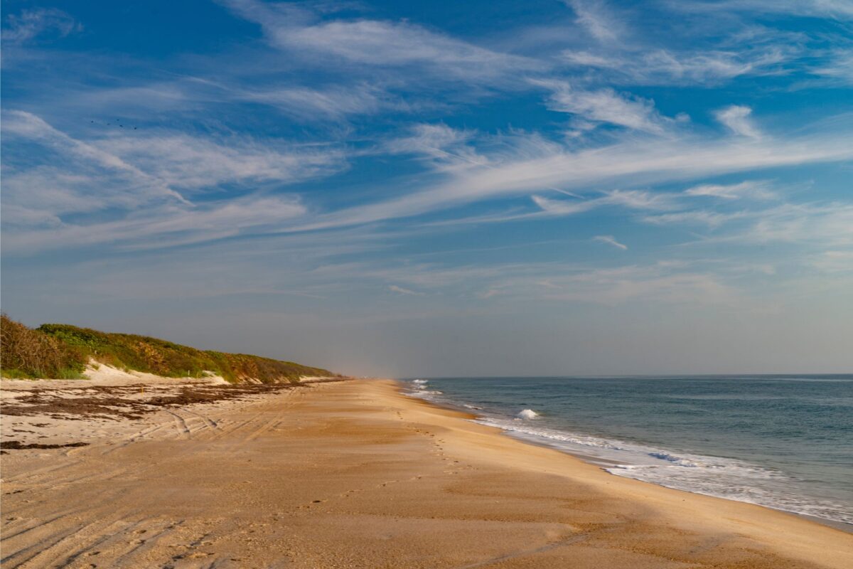 Canaveral National Seashore, Playalinda Beach. Stretch of beach with no people.