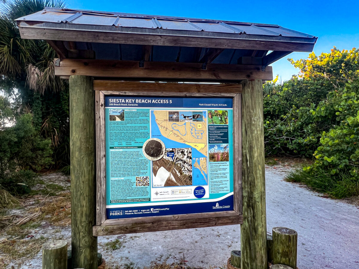 Sign at parking lot in Siesta Key FL.