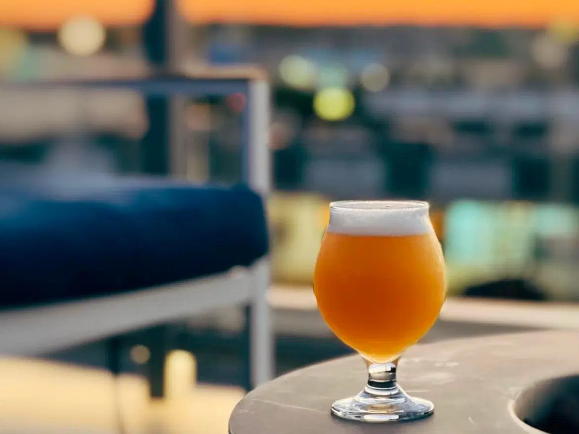 beer at beach haus restaurant.