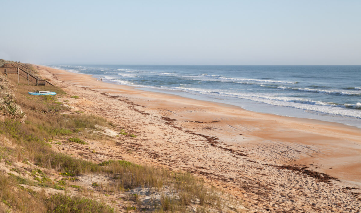  Sandy beach front on the Atlantic Ocean in Ormond Beach Florida.