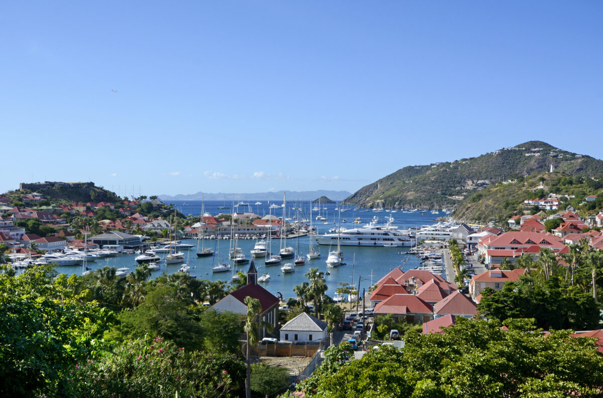 Beautiful luxury view of St barth island.