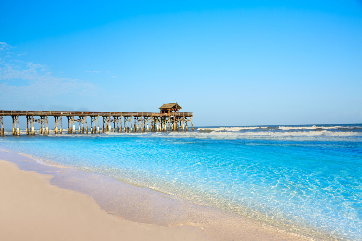 Cocoa Beach pier in Cape Canaveral of Florida near Orlando.