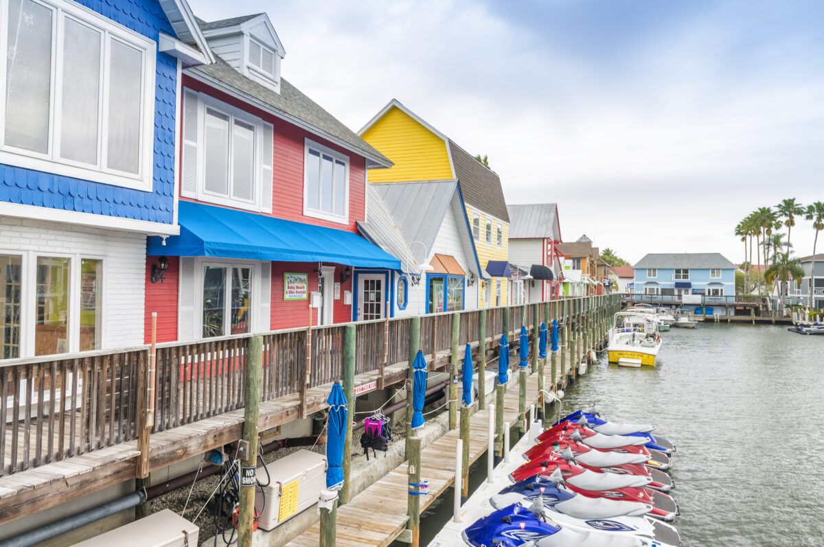 Beautiful colourful homes in Siesta Key.