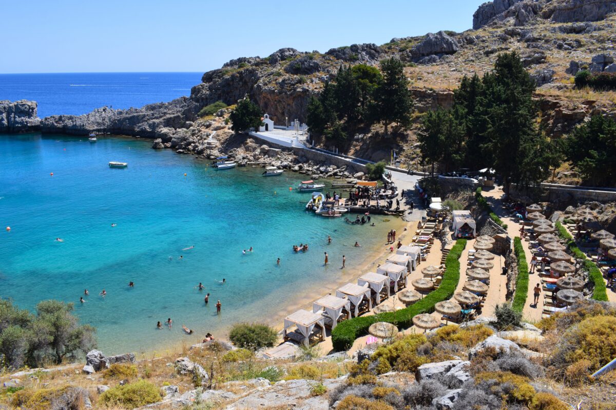 Agios Pavlos beach in Rhodes, Greece.