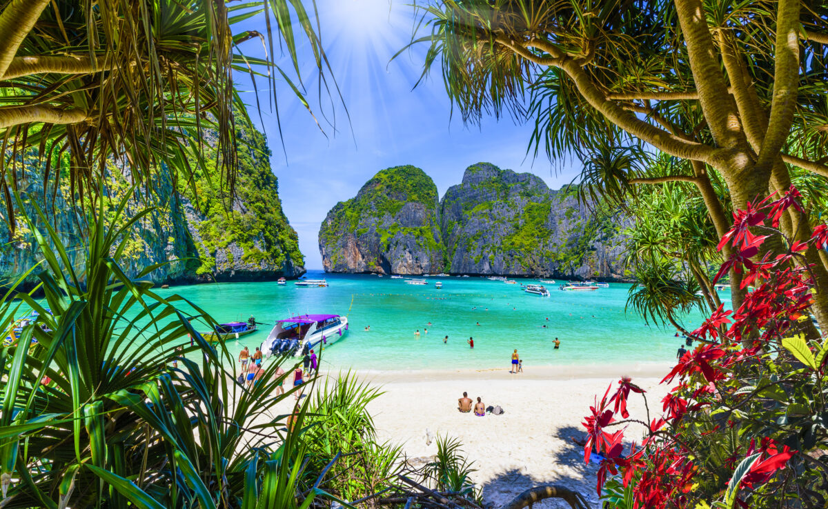 Maya beach on Phi Phi Islands, Thailand.