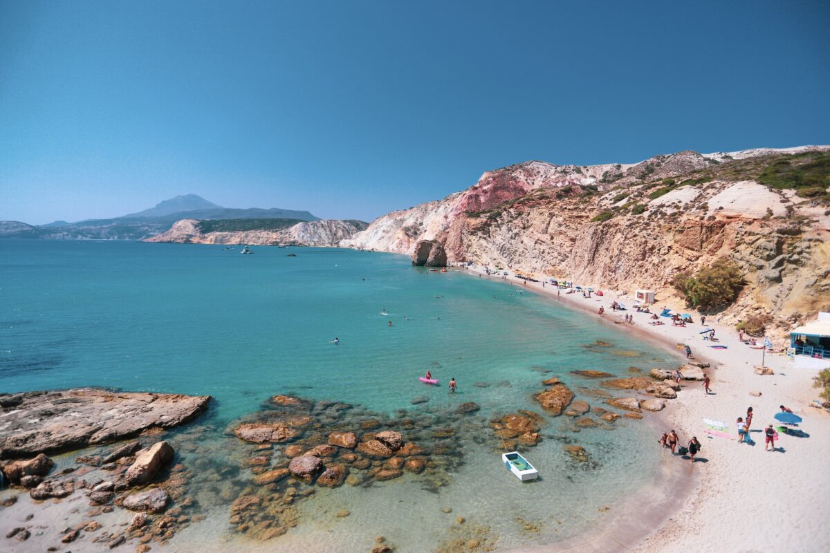 A view of a crystal waters in the Aegean Sea, Greece.