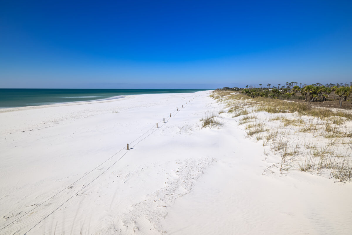St. Joe State Park Florida. beautiful white sand emerald water.
