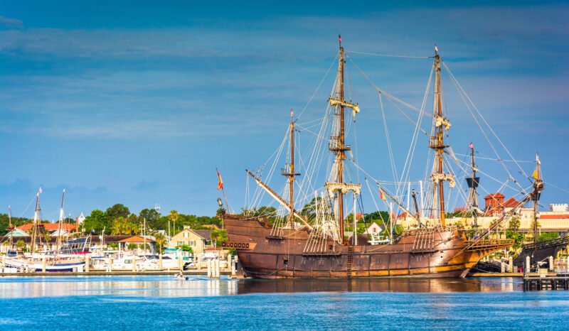 Ship in the harbor at St. Augustine, Florida.