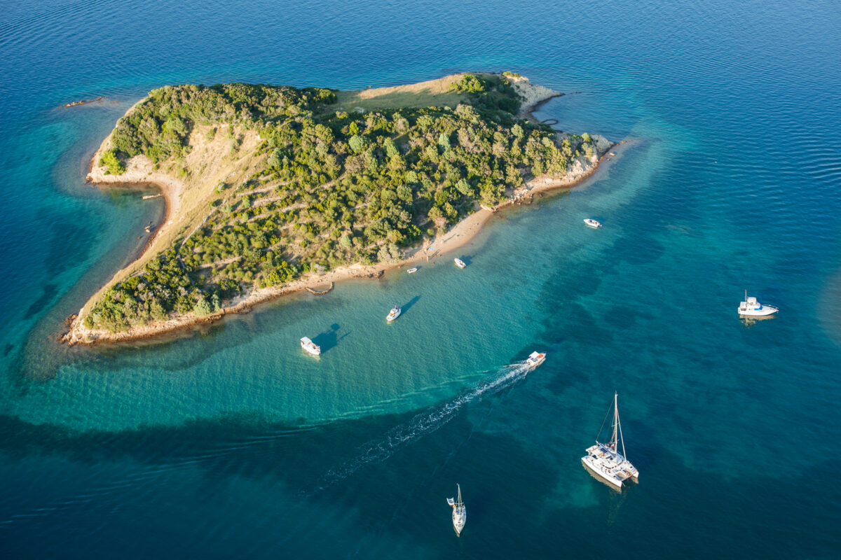 Aerial view of Croatia Rab island.
