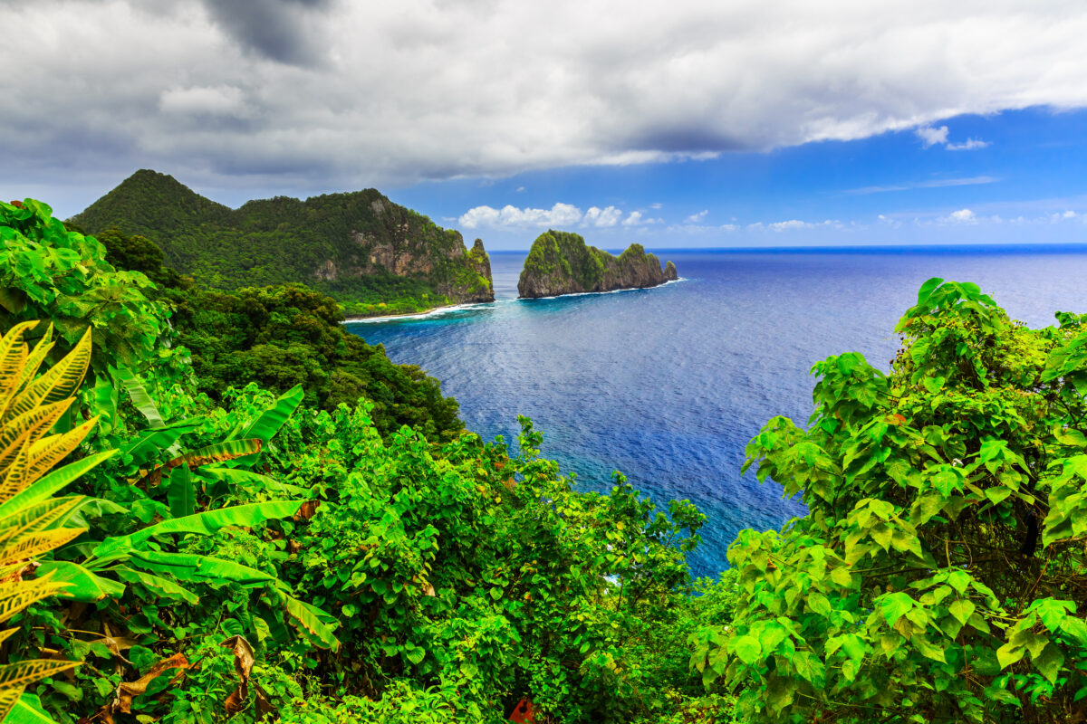 Pago Pago, American Samoa. Camel Rock near the village of Lauli i.