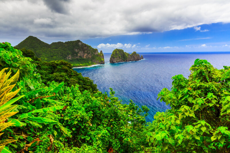 Pago Pago, American Samoa. Camel Rock near the village of Lauli i.