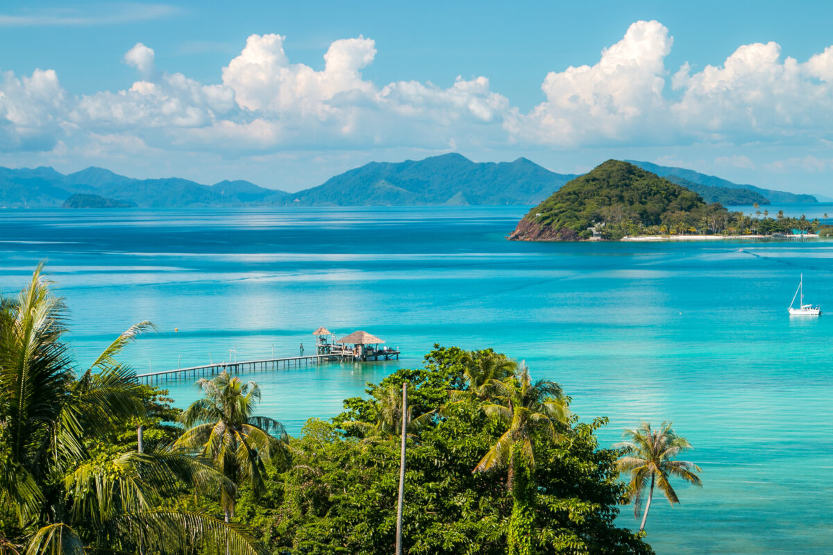 Koh Mak Island Viewpoint at Trat in Thailand Summer Season.