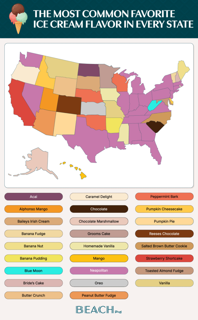 The Most Popular Ice Cream Flavor - Most Common Favorite Ice Cream Flavors By State 669x1080