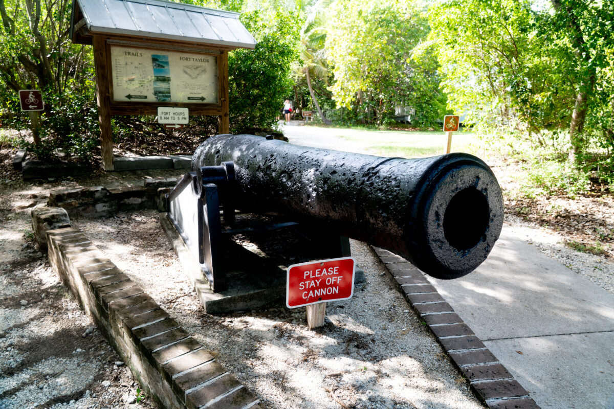 Cannon at Fort Zachary Taylor State Park, Key West Florida.