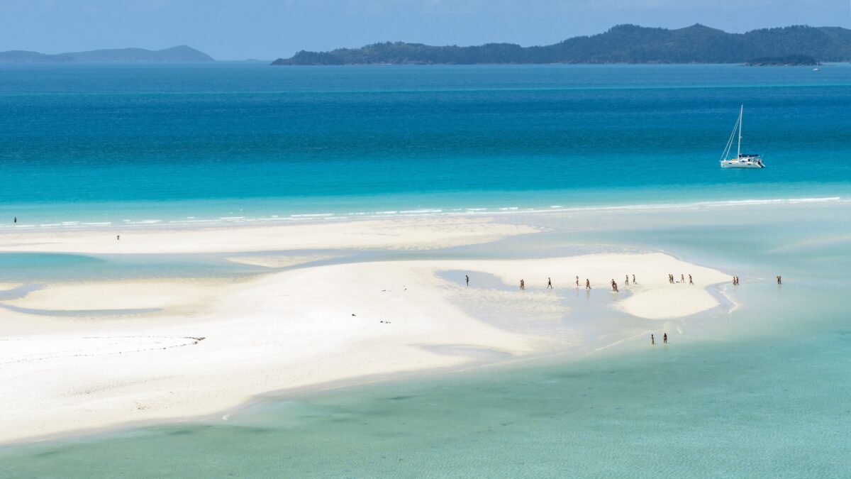 aerial of Whitehaven Beach, Australia