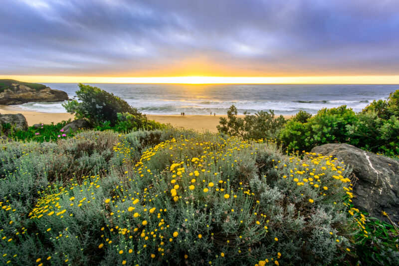 Sunset at the Montera beach.