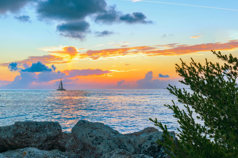 Sunset in the Fort Zachary Taylor Historic State Park.
