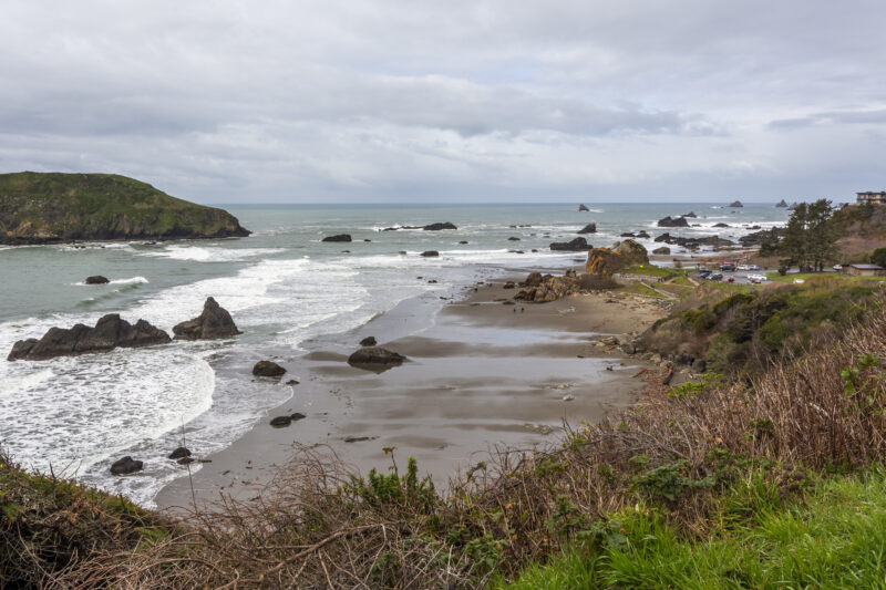 Beautiful view of the Harris Beach from above. Oregon, USA.