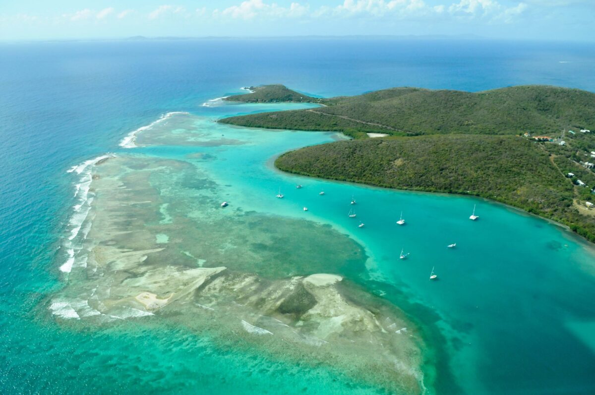 Aerial view of Culebra, Puerto Rico.