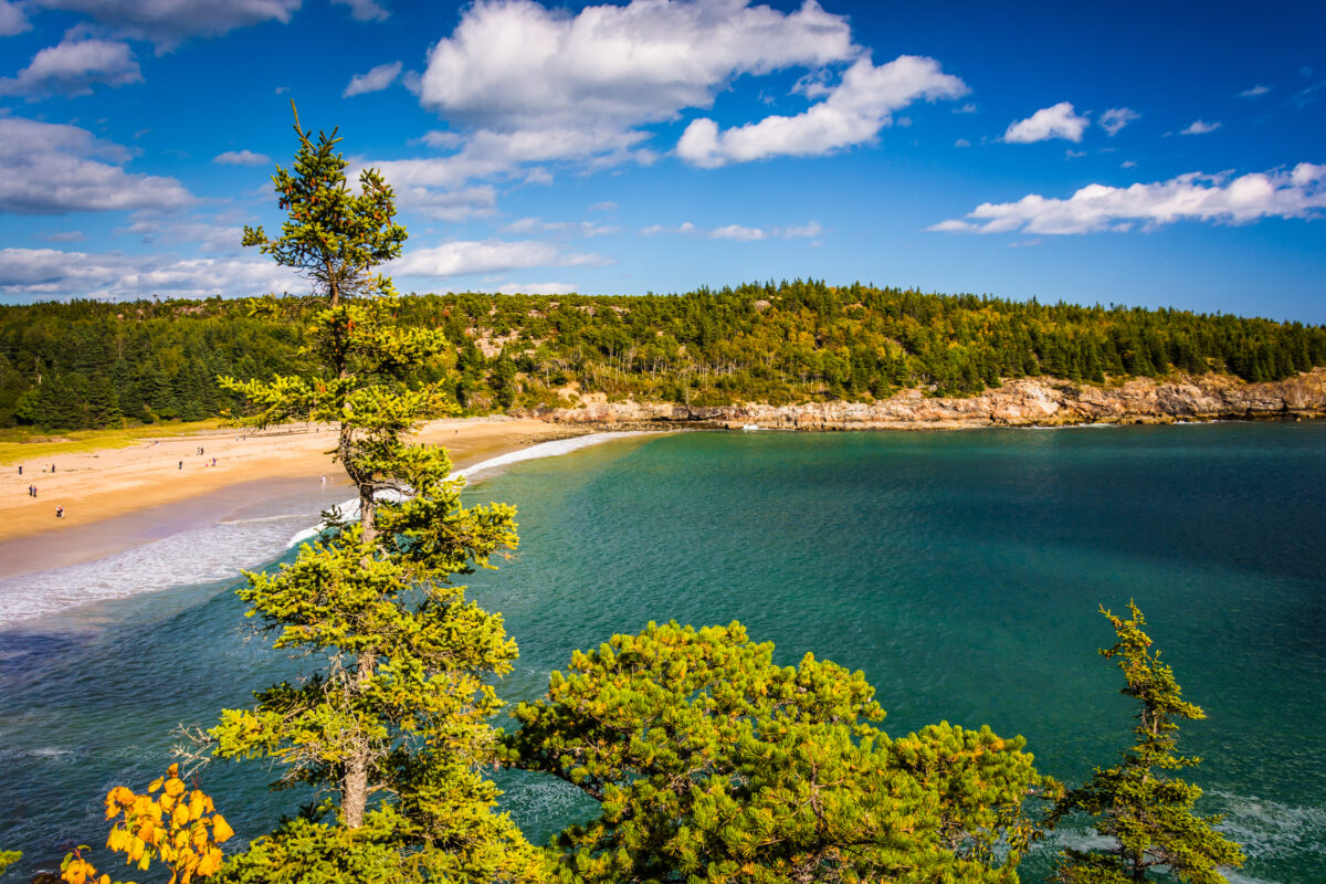 View of the Sand Beach at Acadia National Park, Maine