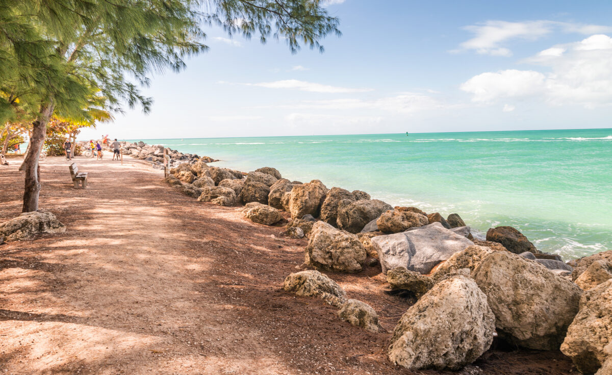 Coastline of Fort Zachary State Park in Key West, FL.