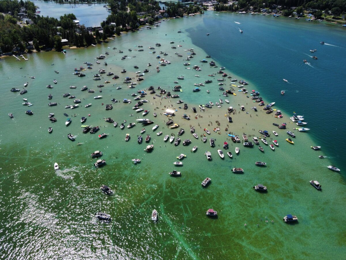 Torch Lake sandbar.