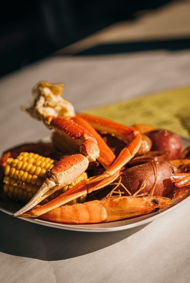 seafood platter at Crazy Cajun Seafood Restaurant