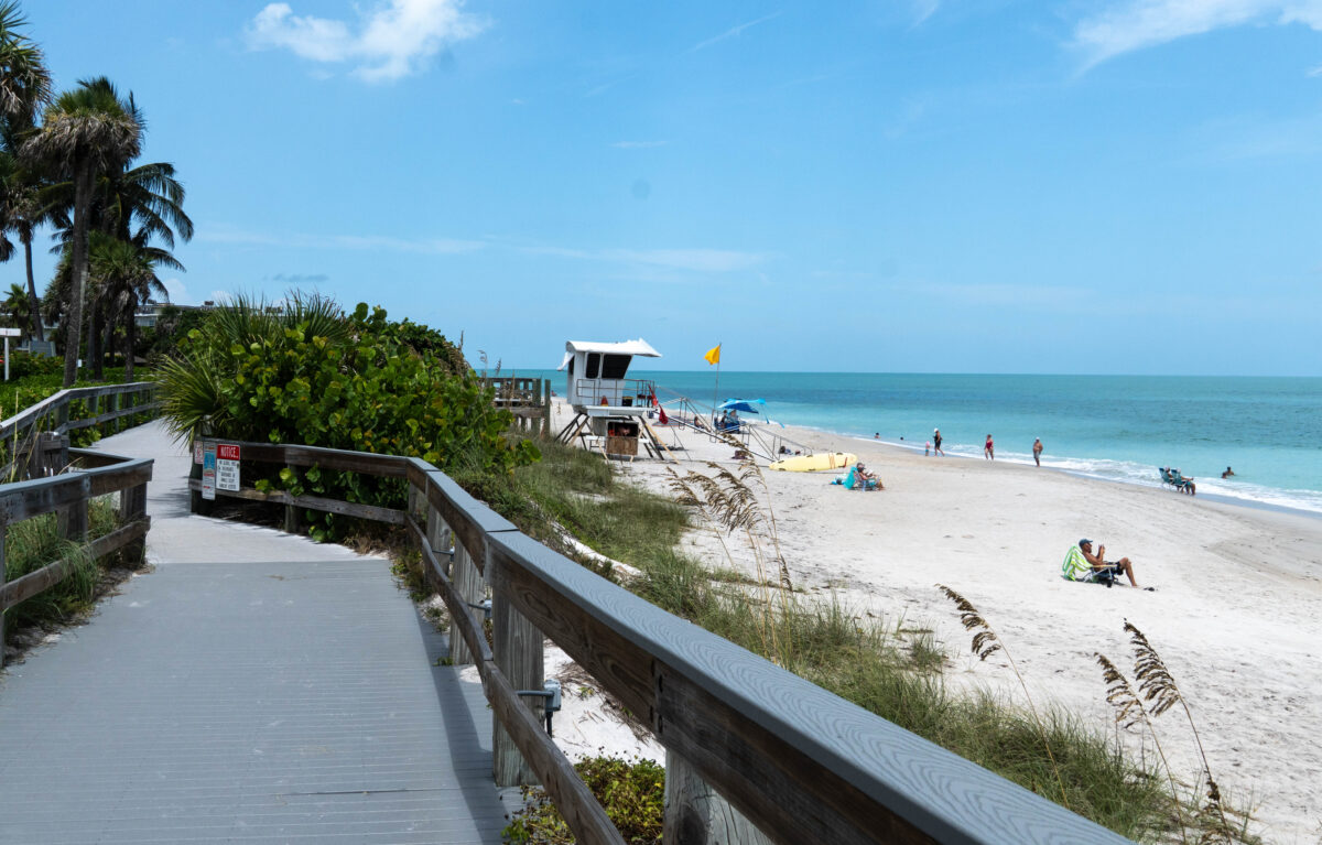 boardwalk sand lifeguard station, Jaycee Park, Vero Beach, Florida.