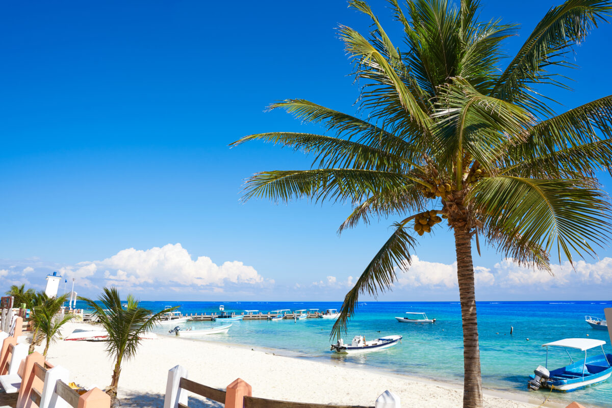 Puerto Morelos beach in Riviera Maya. Puerto Morelos beach in Mayan Riviera Maya of Mexico