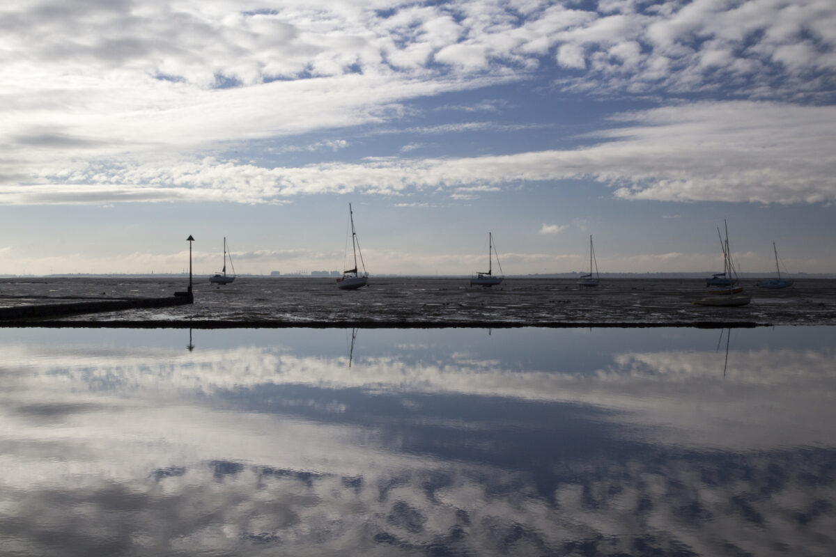 Reflections at Leigh-on-Sea, Essex, England.