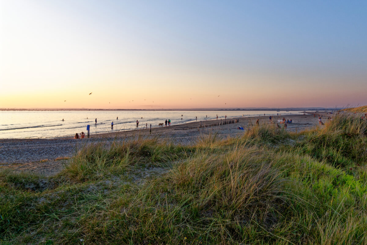 Dramatic sunset over West Wittering beach.