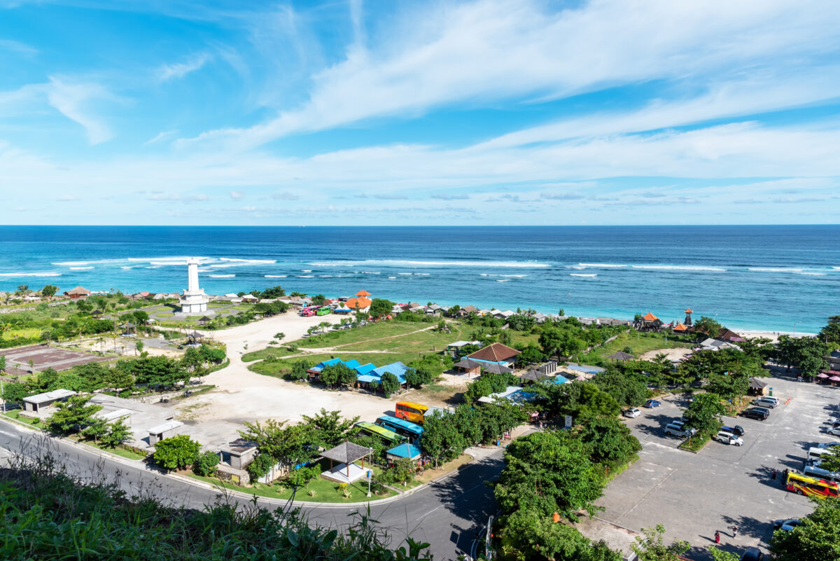 High angle view of Pandawa beach in Bali. 