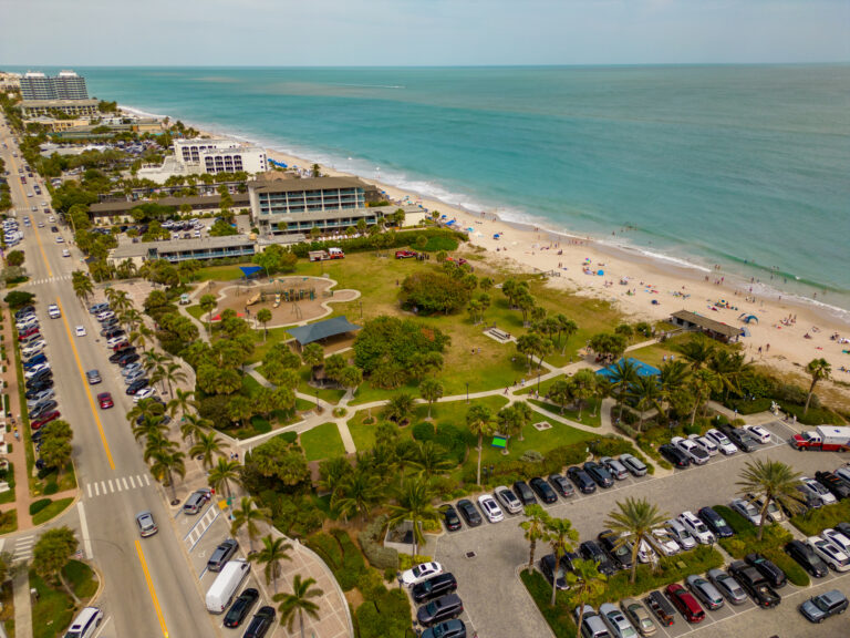 Aerial photo Humiston Beach Park Hutchinson Island Vero Beach FL USA.
