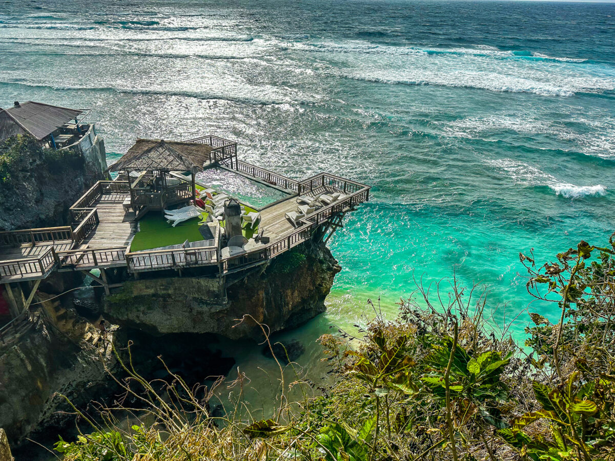 Blue Point Beach Ungasan, Pantai Suluban in Uluwatu Beach, Bali, Indonesia. 