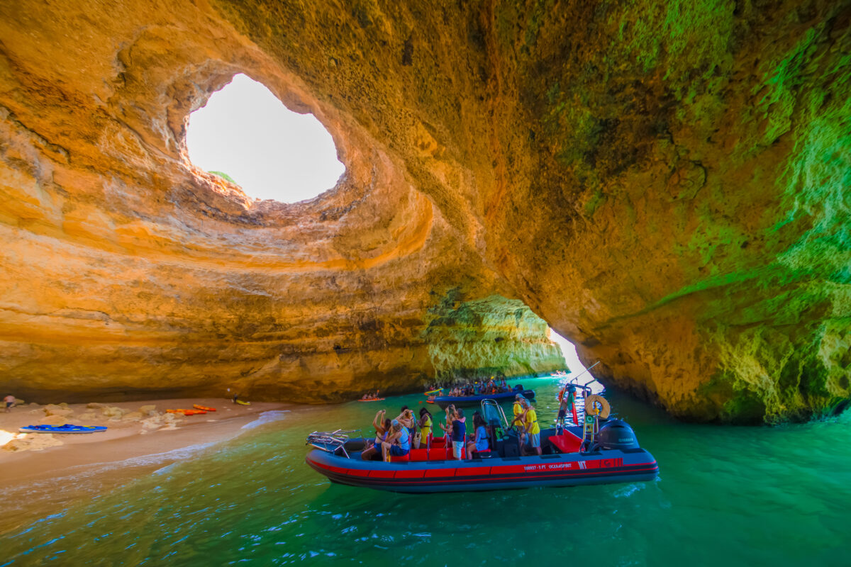 Benagil caves in algarve portugal.