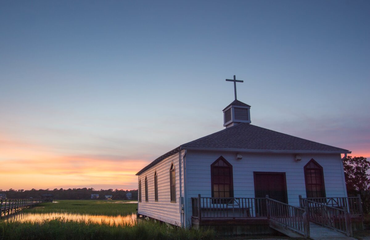 The marsh and chapel in Pawleys Island, South Carolina.