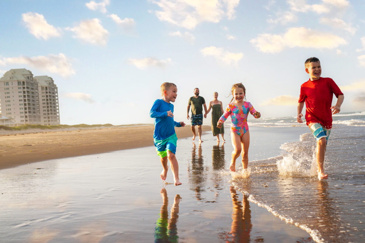 family on south padre island, texas