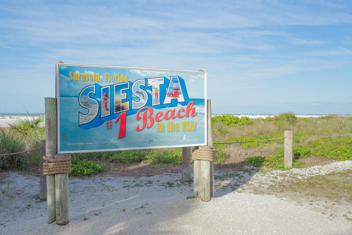 Siesta Key Beach Sign.
