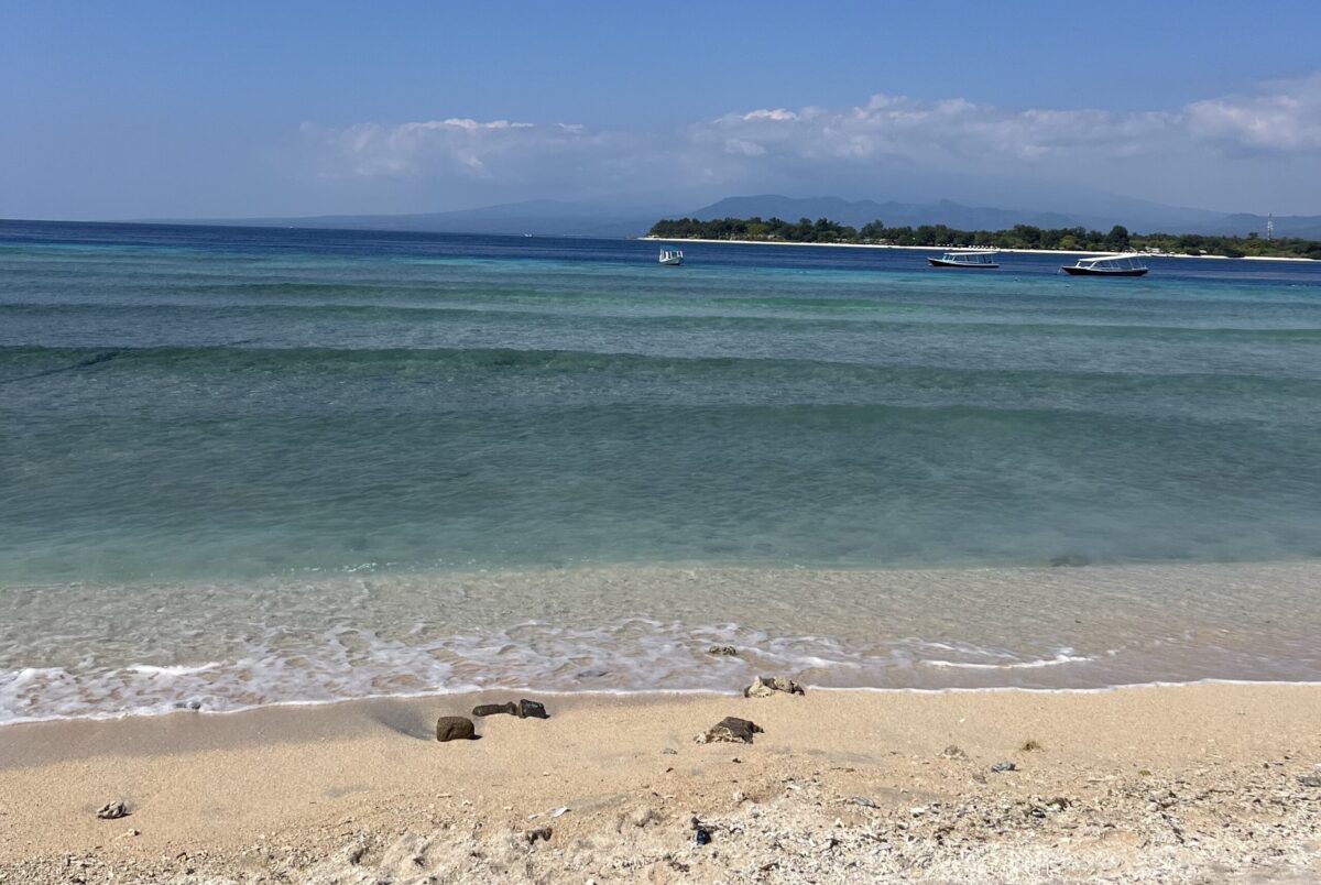 Gili Meno facing Gili Air.