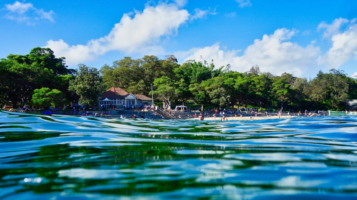 Swimming at Sydney Harbour Beach, Australia.