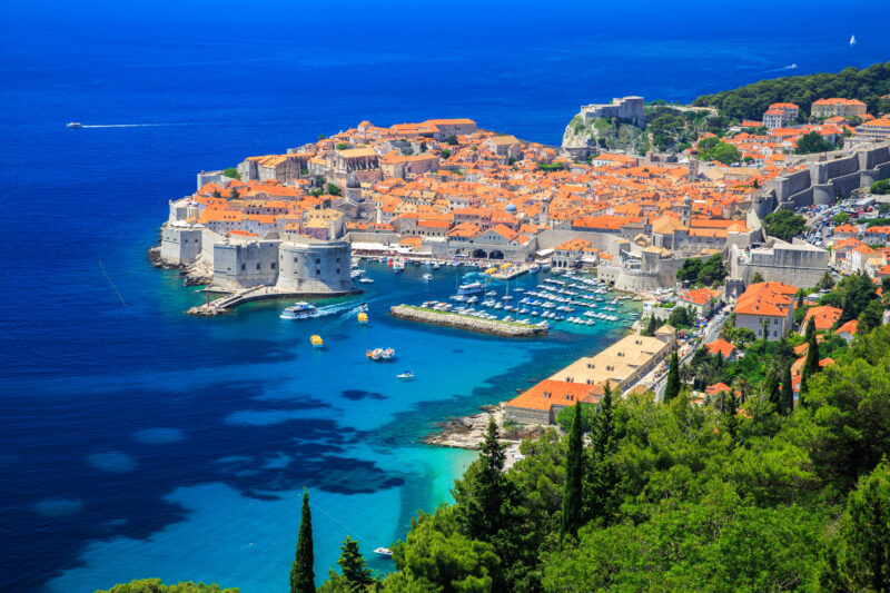 Panoramic view of the Old Town of Dubrovnik, Croatia