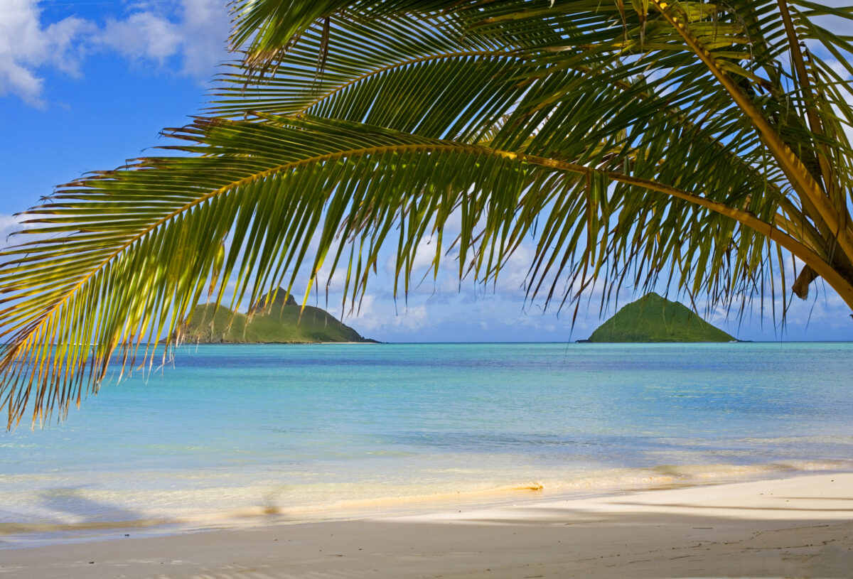 The mokulua islands off lanikai beach, oahu.