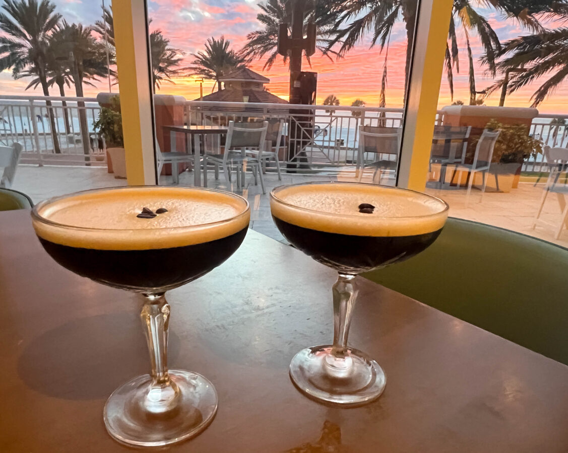 martinis at sunset, Clearwater Beach, Florida.