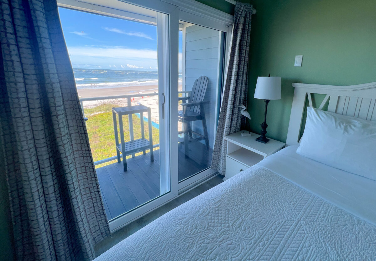 View of beach from hotel rom, Vilano Beach Florida