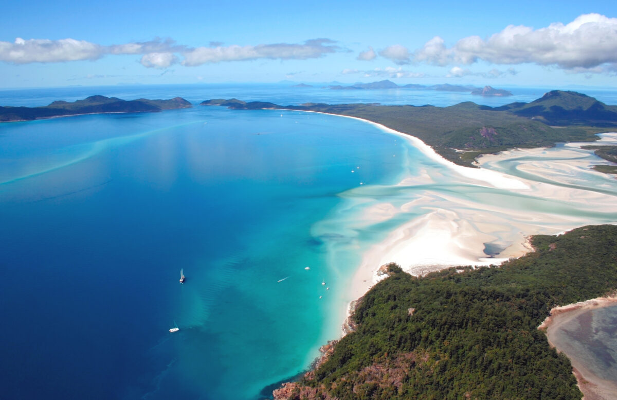 Aerial view of Whitehaven Beach, , Queensland, Australia