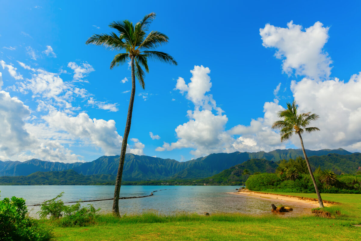 Picture of a scenic view at Kualoa Regional Park in Oahu, Hawaii