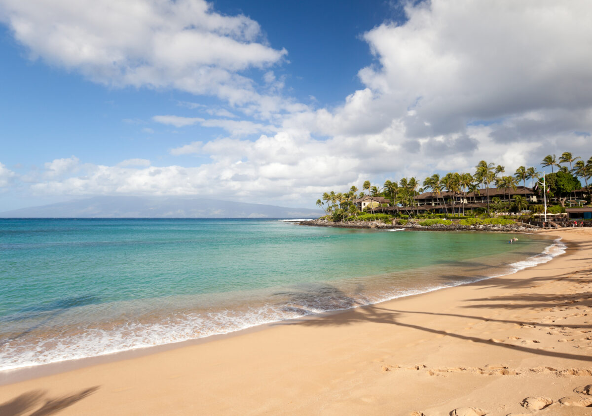 Napili beach maui. Napili bay beach maui in bright sunny afternoon